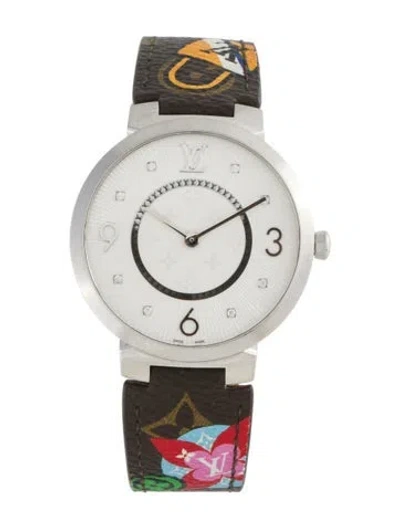 Pre-owned Louis Vuitton Tambour Slim Watch In Multi