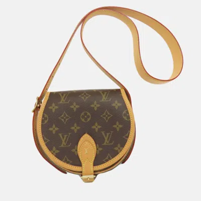 Pre-owned Louis Vuitton Tan Blanc Shoulder Bag Monogram Canvas In Brown