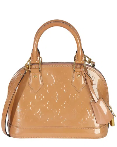 Pre-owned Louis Vuitton Tan Patent Leather Velours Monogram Vernis Alma Bb (authentic Pre-loved)