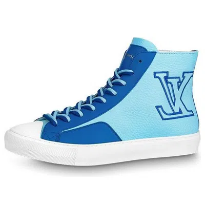 Pre-owned Louis Vuitton Tattoo Ankle Sneakers 'blue'