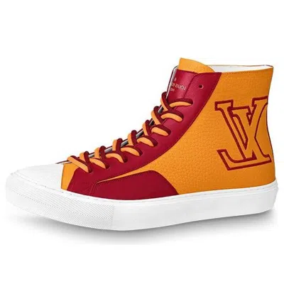 Pre-owned Louis Vuitton Tattoo Ankle Sneakers 'orange Red'