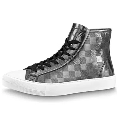 Pre-owned Louis Vuitton Tattoo Ankle Sneakers 'silver Plaid Monogram'