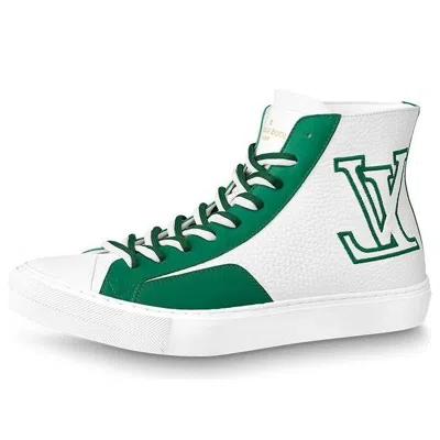 Pre-owned Louis Vuitton Tattoo Ankle Sneakers 'white Green'