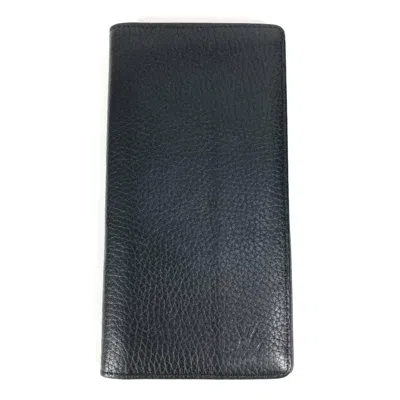 Pre-owned Louis Vuitton Taurillon Black Galle Leather Long Wallet (bi-fold) ()