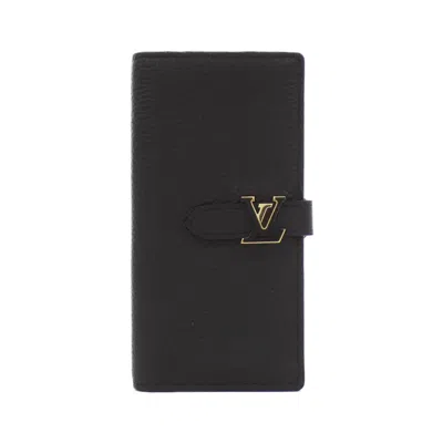 Pre-owned Louis Vuitton Taurillon Black Leather Long Wallet (bi-fold) ()
