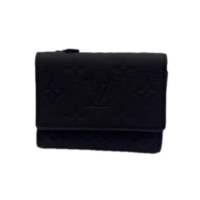Pre-owned Louis Vuitton Taurillon Black Leather Wallet (tri-fold) ()