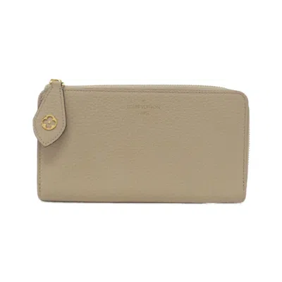 Pre-owned Louis Vuitton Taurillon Galle Leather Long Wallet (bi-fold) () In Blue