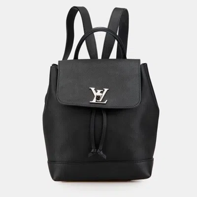 Pre-owned Louis Vuitton Taurillon Lockme Black Calf Leather Backpack