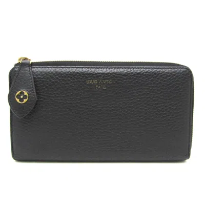 Pre-owned Louis Vuitton Taurillon Noir Leather Long Wallet (bi-fold) ()