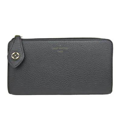 Pre-owned Louis Vuitton Taurillon Noir Leather Long Wallet (bi-fold) ()