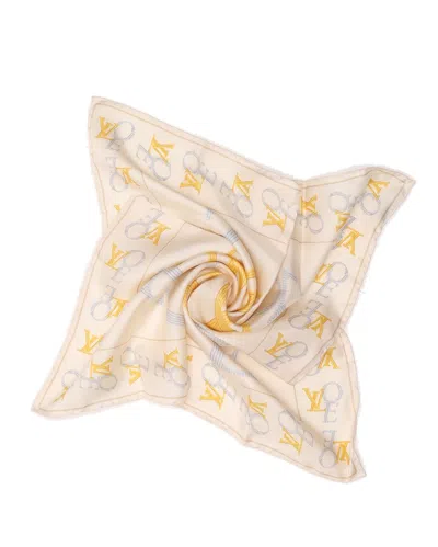Pre-owned Louis Vuitton That's Love Silk Scarf In Beige