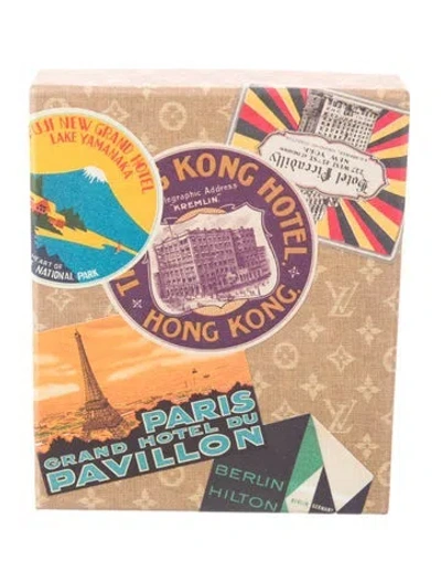Pre-owned Louis Vuitton The Art Of Travel Through Hotel Labels Postcards Set In Brown