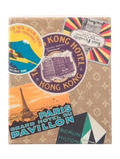 Pre-owned Louis Vuitton The Art Of Travel Through Hotel Labels Postcards Set In Brown