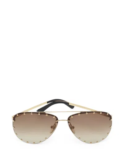 Pre-owned Louis Vuitton The Party Pilot Sunglasses In Gold