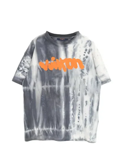 Pre-owned Louis Vuitton Tie-dye Short-sleeved T-shirt In Gray