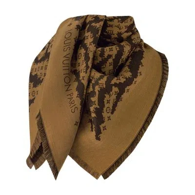 Louis Vuitton Tigergram Shawl In Beige