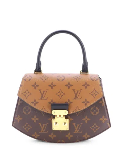 Pre-owned Louis Vuitton Tilsitt Top Handle Bag Reverse Monogram Canvas Crossbody Bag In Black