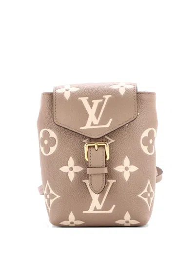 Pre-owned Louis Vuitton Tiny Bicolor Monogram Empreinte Giant Backpack In Neutral