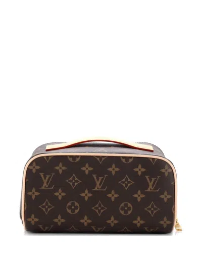 Pre-owned Louis Vuitton Toiletry Bag Monogram Canvas Satchel In Brown