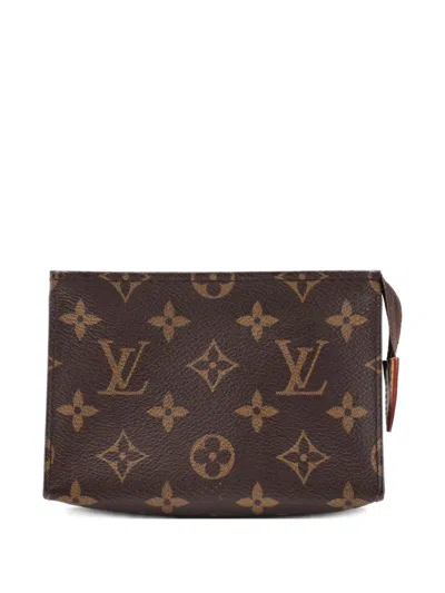 Pre-owned Louis Vuitton Toiletry Monogram Canvas 15 Pouch In Brown
