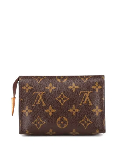 Pre-owned Louis Vuitton Toiletry Monogram Canvas 15 Pouch In Brown