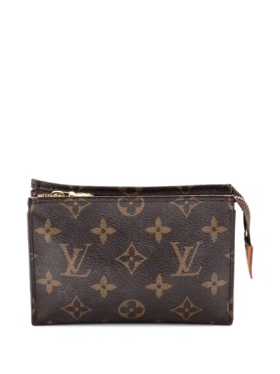 Pre-owned Louis Vuitton Toiletry Monogram Canvas 15 Pouch In Brown
