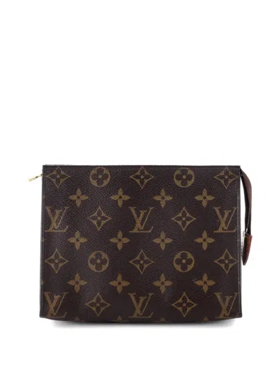 Pre-owned Louis Vuitton Toiletry Monogram Canvas 19 Pouch In Brown