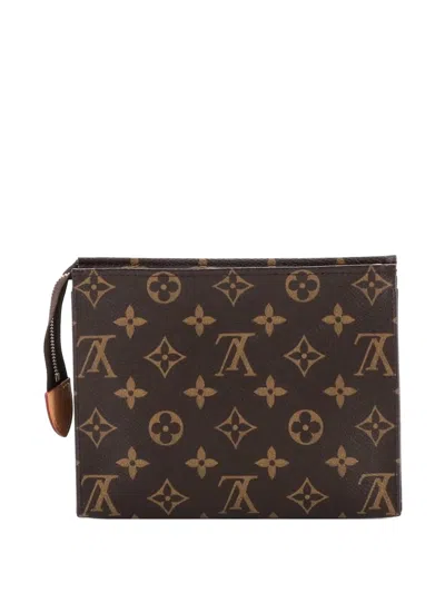 Pre-owned Louis Vuitton Toiletry Monogram Canvas 19 Pouch In Brown
