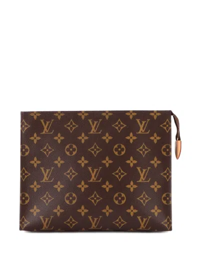 Pre-owned Louis Vuitton Toiletry Nm Monogram Canvas Pouch In Brown