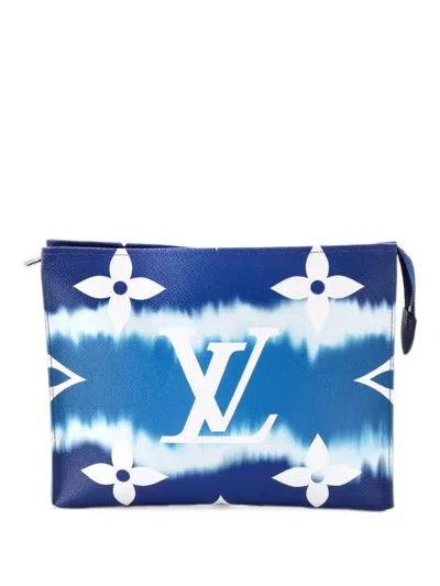Pre-owned Louis Vuitton Toiletry Pouch Limited Edition Escale Monogram Giant 26 Clutch Bag In Blue
