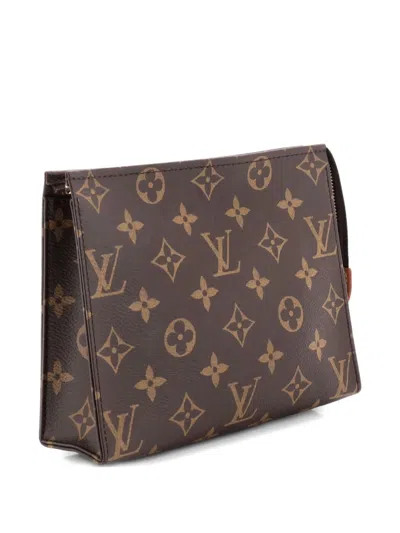 Pre-owned Louis Vuitton Toiletry Pouch Monogram Canvas 26 Clutch Bag In Brown