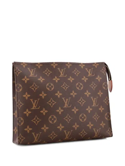 Pre-owned Louis Vuitton Toiletry Pouch Monogram Canvas 26 Clutch Bag In Brown