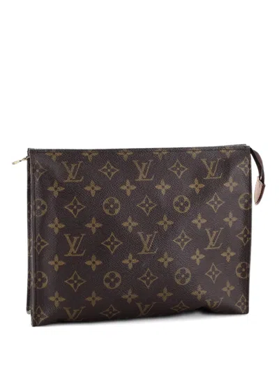 Pre-owned Louis Vuitton Toiletry Pouch Monogram Canvas 26 Clutch Bag In Brown