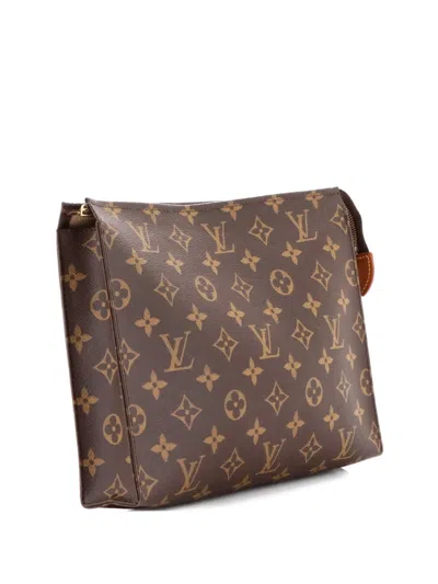 Pre-owned Louis Vuitton Toiletry Pouch Monogram Canvas 26 Clutch Bag In Brown