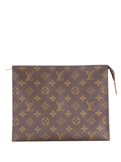 Pre-owned Louis Vuitton Toiletry Pouch Monogram Canvas 26 Clutch Bag In Brown