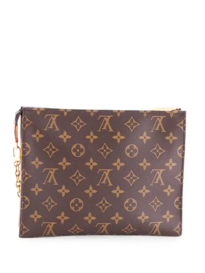 Pre-owned Louis Vuitton Toiletry Pouch On Chain Monogram Canvas Shoulder Bag In Brown