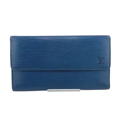 Pre-owned Louis Vuitton Toledo Blue Epi Leather Wallet (bi-fold) ()