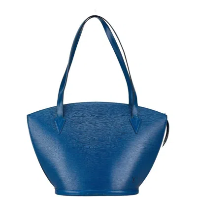 Pre-owned Louis Vuitton Toledo Blue Leather Handbag Tote Bag ()