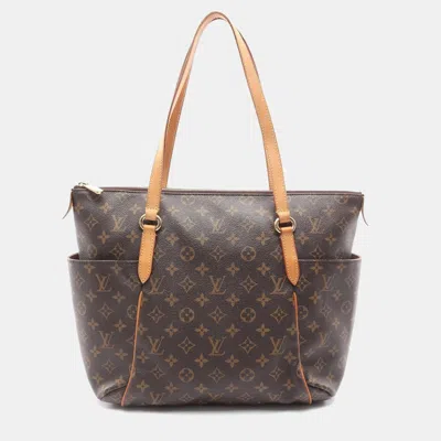 Pre-owned Louis Vuitton Totally Mm Shoulder Tote Bag Monogram Canvas Brown