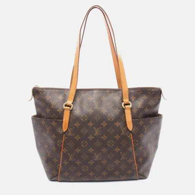 Pre-owned Louis Vuitton Totally Mm Shoulder Tote Bag Monogram Canvas Brown