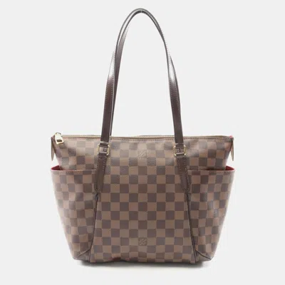 Pre-owned Louis Vuitton Totally Pm Damier Ebene Shoulder Tote Bag In Brown