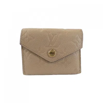 Pre-owned Louis Vuitton Tourterelle Leather Middle Wallet (tri-fold) () In Gray