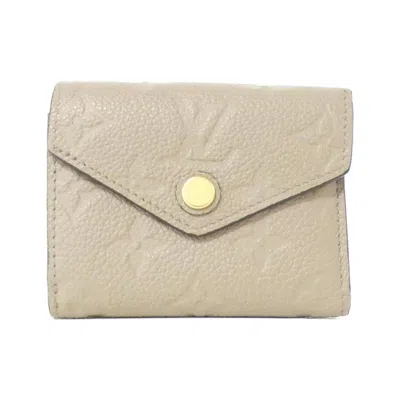 Pre-owned Louis Vuitton Tourterelle Leather Wallet (tri-fold) () In Gray