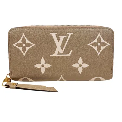Pre-owned Louis Vuitton Tourterelle Monogram Empreinte Leather Long Wallet (bi-fold) ()