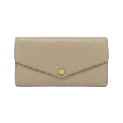 Pre-owned Louis Vuitton Tourterelle Monogram Empreinte Long Wallet (bi-fold) ()