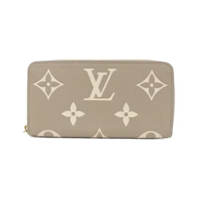 Pre-owned Louis Vuitton Tourterelle Monogram Empreinte Long Wallet (bi-fold) () In Gray