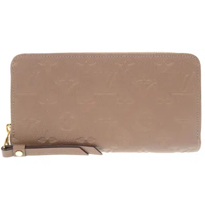 Pre-owned Louis Vuitton Tourterelle Monogram Empreinte Long Wallet (bi-fold) () In Gray
