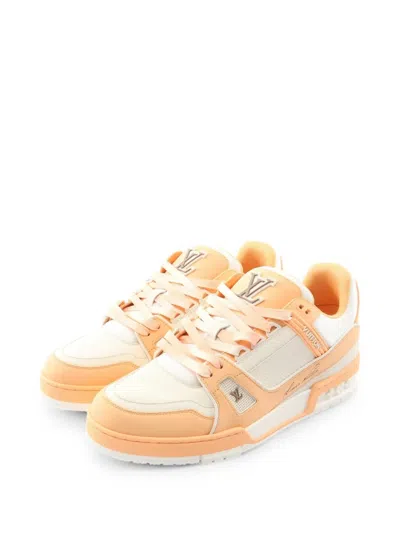 Pre-owned Louis Vuitton Trainer Line Sneakers In Orange