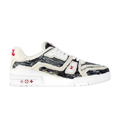 Pre-owned Louis Vuitton Trainer Low 'colored-in Motif - White Black'