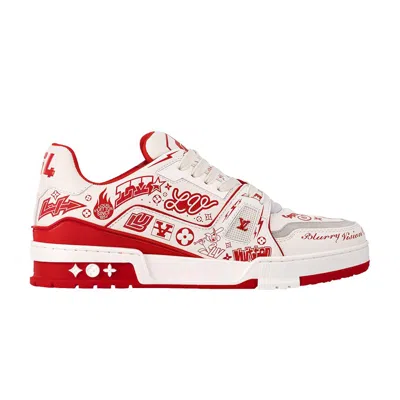 Pre-owned Louis Vuitton Trainer 'red Graffiti'